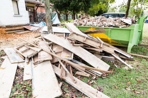 Sorting and separating recyclables during an office clearance