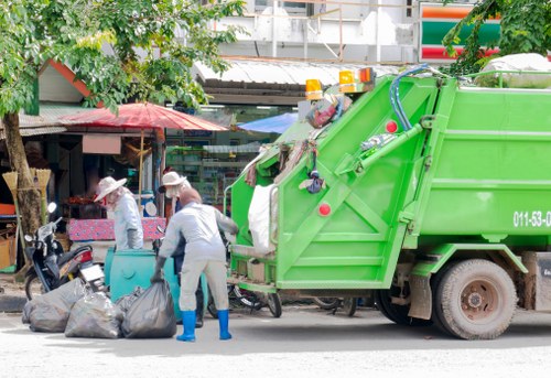Various types of construction waste materials